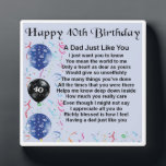 40. Geburtstag Vater Gedicht Plaque Fotoplatte<br><div class="desc">Ein großartiges personalisiertes Geschenk für einen Papa am 40. Geburtstag.

Dieses Produkt kann personalisiert oder einfach so erworben werden,  wie es ist</div>