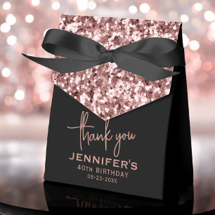 40. Geburtstag Vielen Dank Rose Gold Glitzer Scrip Geschenkschachtel