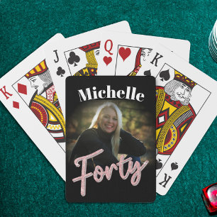 40. Geburtstag vierzig rosa schwarzen Geburtstag B Spielkarten