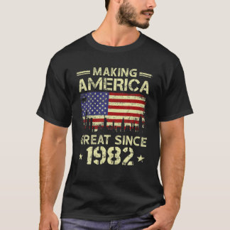 40. Geburtstag Vintag, Amerikanische Flagge Großar T-Shirt