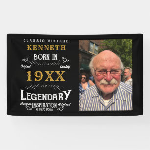 40. Geburtstag Vintag Black Gold Add Name Jahr Banner