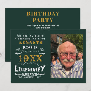 40. Geburtstag Vintag grünes Gold Jahr für den neu Einladung