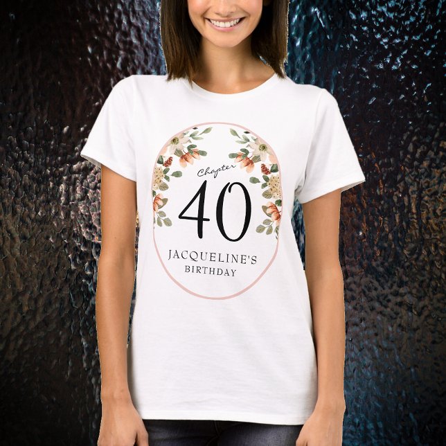 40. Geburtstag Vintag T-Shirt (Our elegant 40th Birthday Vintage Floral t-shirts from Zazzle can transform your party's atmosphere.)
