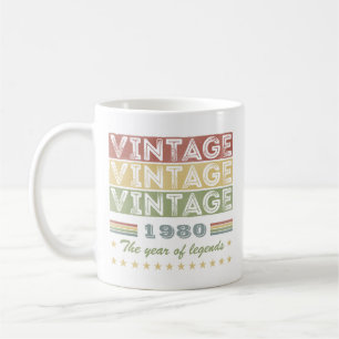 40. Geburtstag Vintage 1980 das Jahr der Legenden Kaffeetasse