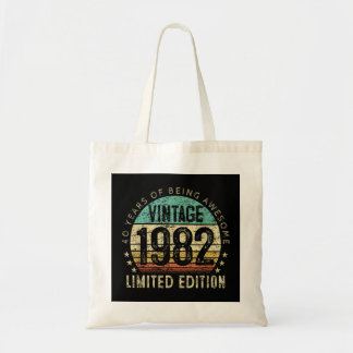 40. Geburtstag Vintage 1982 40 Jahre altes Geschen Tragetasche