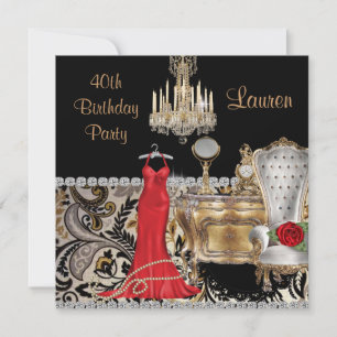 40. GEBURTSTAG VINTAGE BLING Einladung