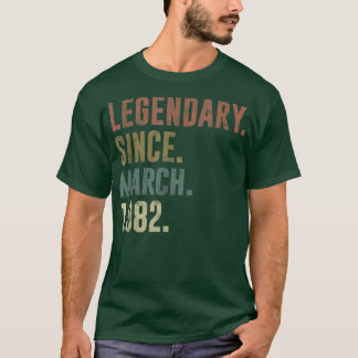 40. Geburtstag Vintager Legendär Seit März 1982 T-Shirt