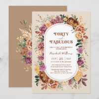 40. Geburtstag von Fabulous Boho Fall Floral
