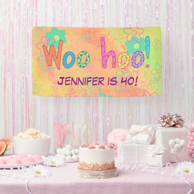 40. Geburtstag WooHoo Name Personalisiert Banner (Party)