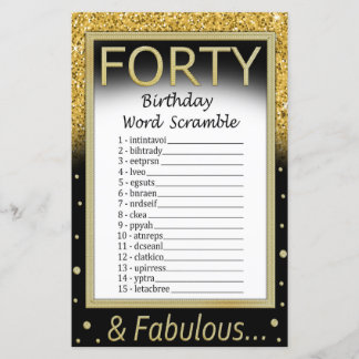 40 Geburtstag Word Scramble Game