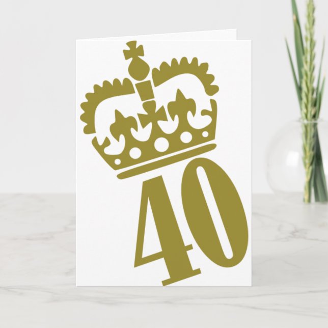 40. Geburtstag - Zahl - Vierzig Karte (Vorderseite)