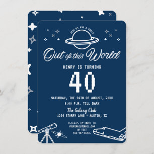 40. Geburtstags-Abstands-Galaxie aus dieser Welt Einladung