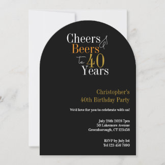40. Geburtstags Cheers and Beers Party Einladung