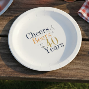 40. Geburtstags Cheers Beers Party Pappteller