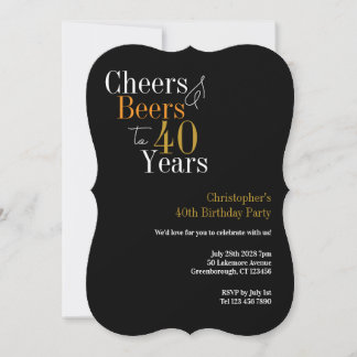 40. Geburtstags Cheers und Beers Party Einladung