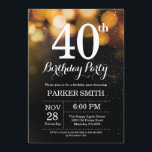 40. Geburtstags-Einladungs-GoldGlitzer Einladung<br><div class="desc">40. Geburtstags-Einladung mit Goldschnur-Lichtern mit GoldGlitzer-Hintergrund. Goldgeburtstag. Erwachsener Geburtstag. Männer oder Frauen Bday laden ein. 13. 15. 16. 18. 20. 21. 30. 40. 50. 60. 70. 80. 90. 100.,  irgendein Alter. Für weitere Kundenbezogenheit klicken Sie bitte "besonders anfertigen es" Knopf und benutzen unser Entwurfswerkzeug,  um diese Schablone zu ändern.</div>