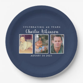 40. Geburtstags-Foto Pappteller