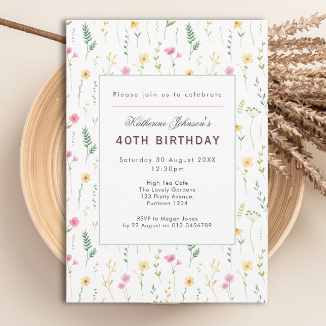 40. Geburtstags-Gartenparty-High-Tea Einladung (Von Creator hochgeladen)