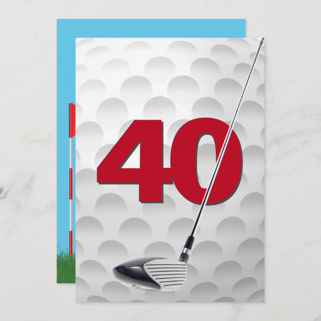 40. Geburtstags Golf Theme Party Einladung (Vorne/Hinten)