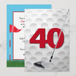 40. Geburtstags Golf Theme Party Einladung