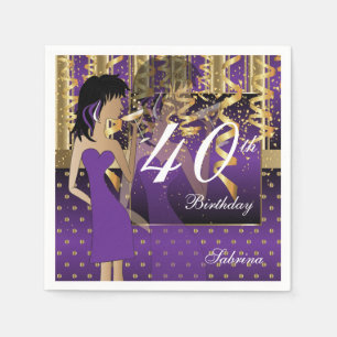 40. Geburtstags-Mädchen-Cocktail-Party-Spaß   li Serviette