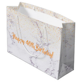 40. Geburtstags-Marmor-Glitzer Große Geschenktüte