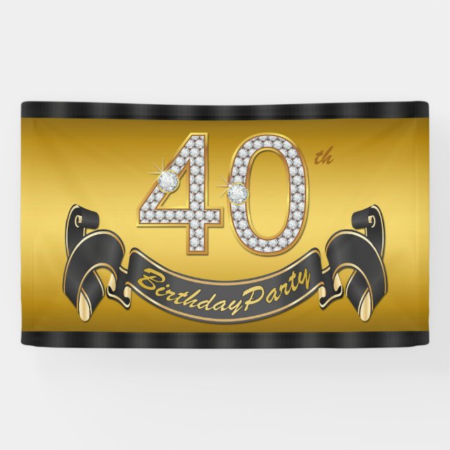 40. Geburtstags-Party Banner (Horizontal)