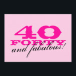 40. Geburtstags-Party Einladungen für Frauen<br><div class="desc">40. Geburtstags-Party Einladungen für Frauen Rosa 40 und fabelhaftes! Entwurf. Girlie Entwurf für die Frau mit vierzig Jährigen. Fortieth Party lädt ein.</div>