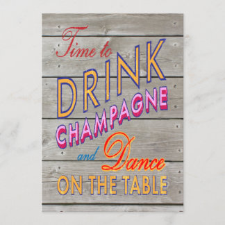 40. Geburtstags-Zeit, Champagne zu trinken - Einladung