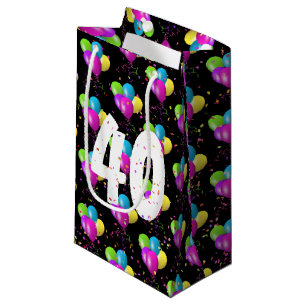 40. Geburtstagsballons mit Confetti Kleine Geschenktüte