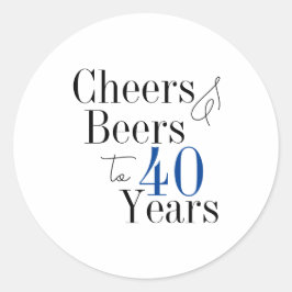 40. Geburtstagsbiere und Backen Typografie-Party Runder Aufkleber