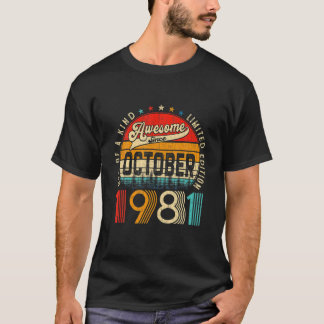 40. Geburtstagsdekorationen Oktober 1981 Männer Fr T-Shirt