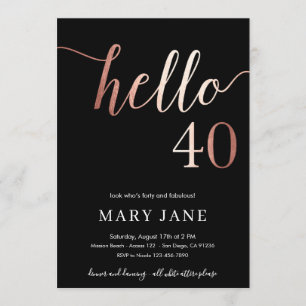 40. Geburtstagseinladung, 40. Geburtstag Einladung