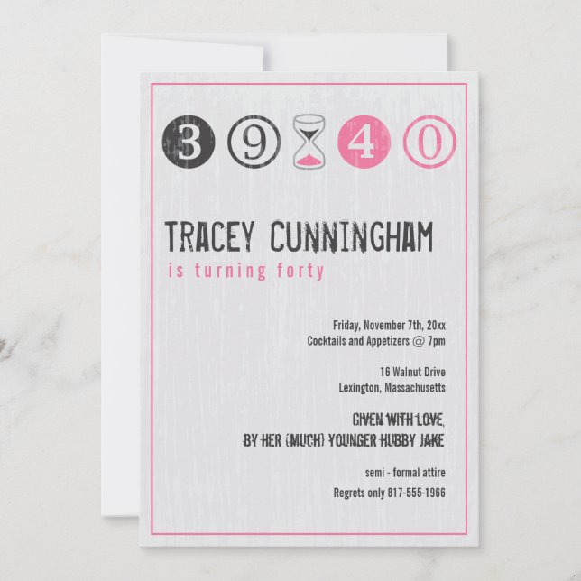 40. Geburtstagseinladung - Anpassen Einladung (Vorderseite)