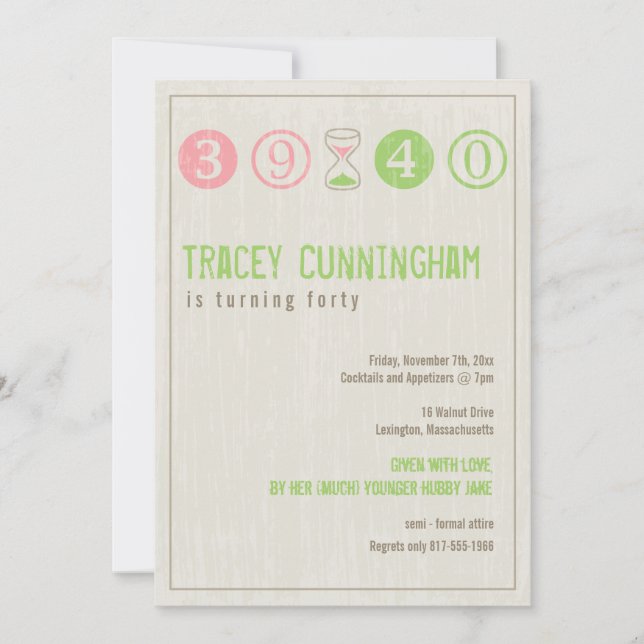 40. Geburtstagseinladung - Anpassen Einladung (Vorderseite)