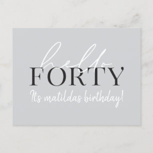 40. Geburtstagseinladung für Skript & Geometrie Einladungspostkarte