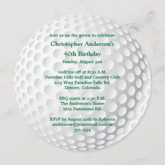 40. Geburtstagseinladung zum Golfspielen von Männe Einladung