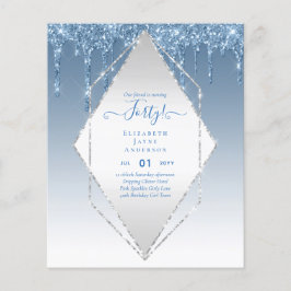 40. Geburtstagseinladungen IHR Girly Glamour Glitz Flyer