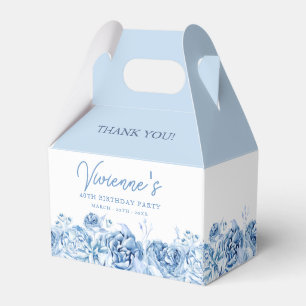 40. Geburtstagsfeier Dusty Blue Rose Floral Geschenkschachtel
