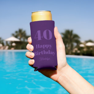40. Geburtstagsfeier Elegantes lila Geschenk für F Selters Dosenkühler