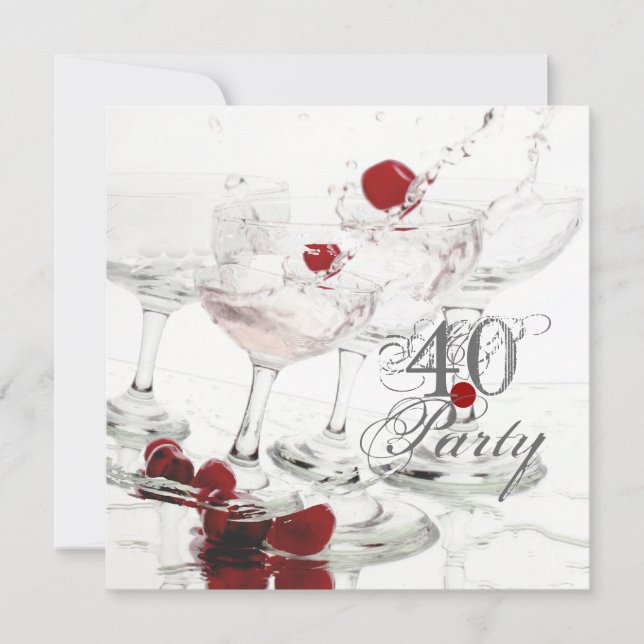 40. Geburtstagsfeier Party CUSTOMIZE Einladung (Vorderseite)