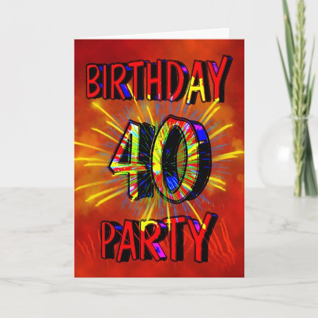 40. Geburtstagsfeier Party Einladung (Vorderseite)