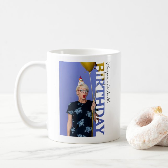 40. Geburtstagsfoto College-Party Kaffeetasse (Mit Donut)