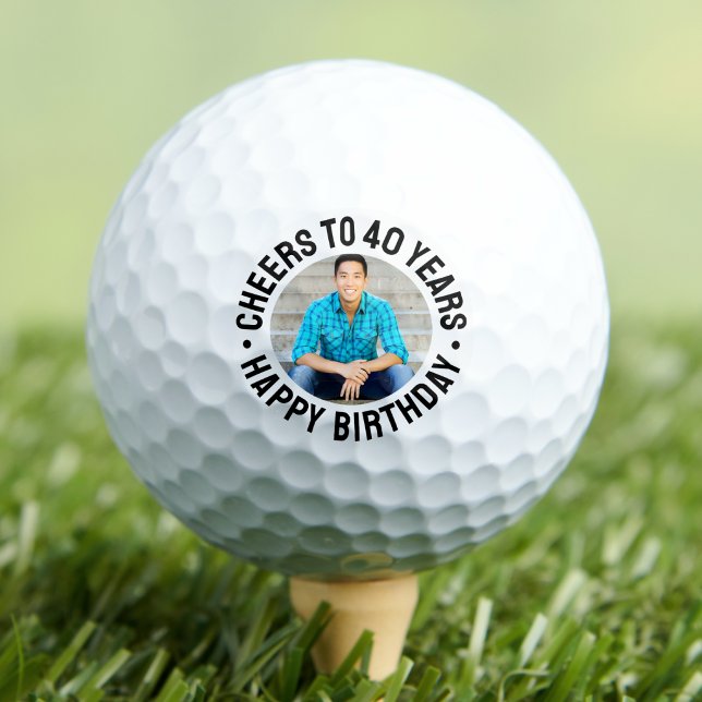 40. Geburtstagsfoto Golfball (40th Birthday Photo Golf Balls )
