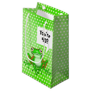 40. Geburtstagsfrosch auf Polka Dots Kleine Geschenktüte