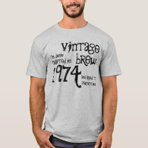 40. Geburtstagsgeschenk 1974 Vintage-Brau Grau Sch T-Shirt
