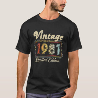 40. Geburtstagsgeschenk 40 Jahre Vintager Septembe T-Shirt
