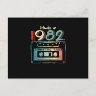 40 Geburtstagsgeschenke Jahr alt 1982 Kassette Ankündigungspostkarte