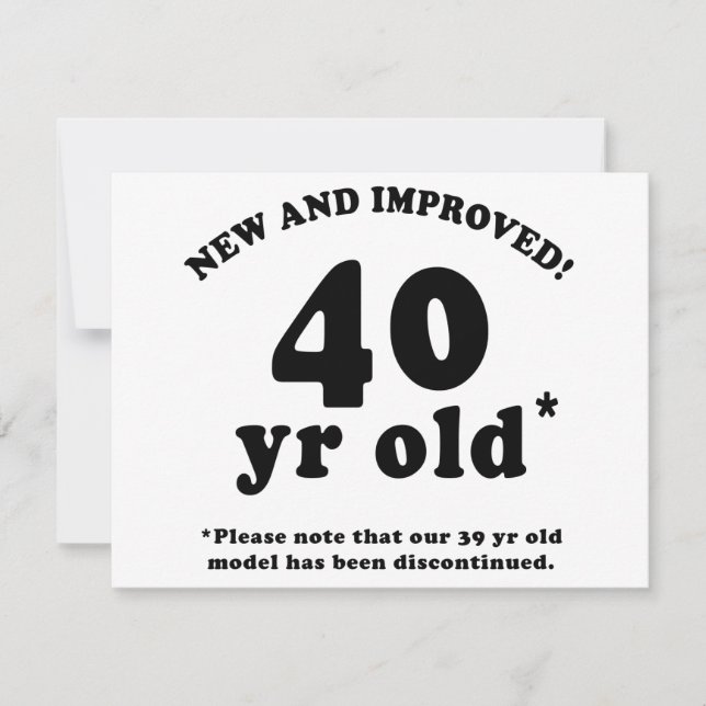40. Geburtstagsgeschenke Karte (Vorderseite)