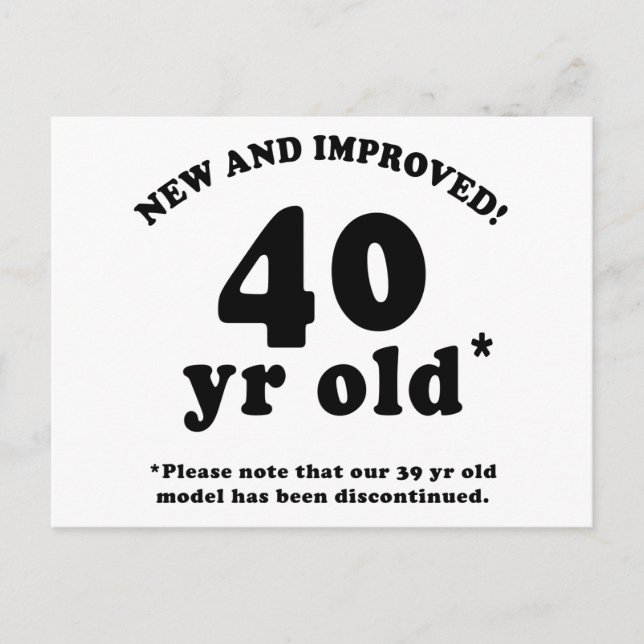 40. Geburtstagsgeschenke Postkarte (Vorderseite)
